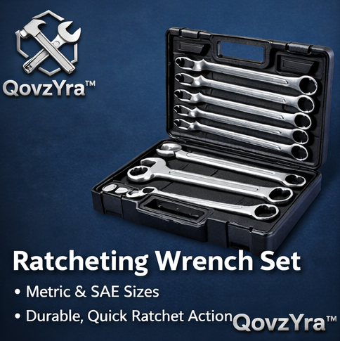 QovzYra™ Ratcheting Wrench Set – Metric & SAE, Multi-Functional Hand Tool Kit