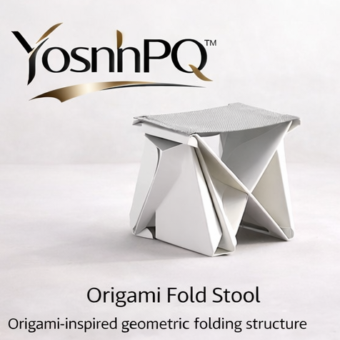 YosnhPQ™ Origami Fold Stool – Modern Artistic Collapsible Outdoor Seat, Portable Lightweight Camping Stool for Hiking & Beach