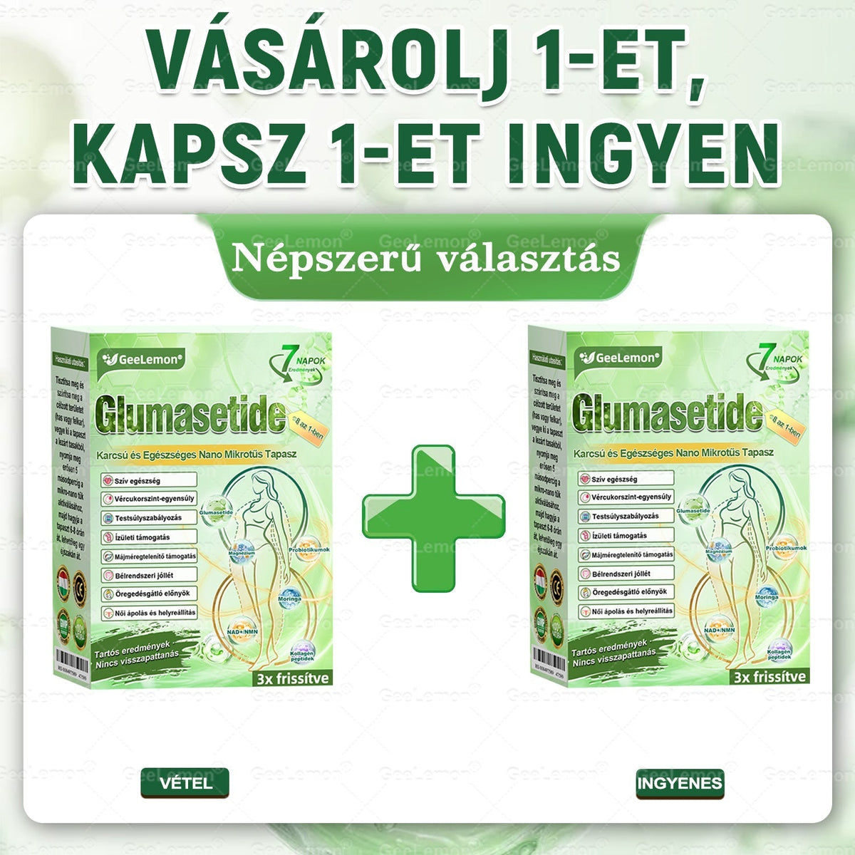 GeeLemon® 10 az 1-ben Nano Mikrotűs Fogyókúrás Tapasz 🌿 Berberin + Moringa + NAD+ formula a természetes anyagcsere-támogatásért és testsúlykontrollért | Napi 1 egyszerű használat
