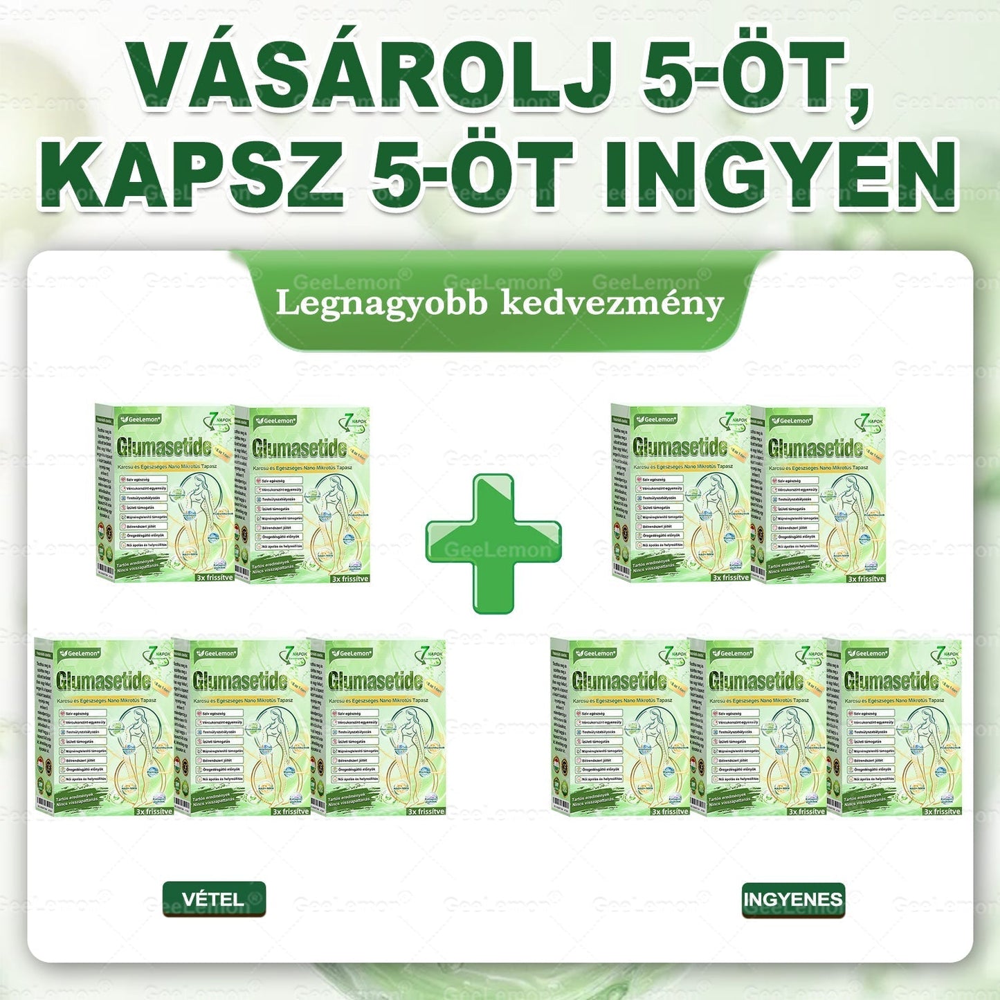 GeeLemon® 10 az 1-ben Nano Mikrotűs Fogyókúrás Tapasz 🌿 Berberin + Moringa + NAD+ formula a természetes anyagcsere-támogatásért és testsúlykontrollért | Napi 1 egyszerű használat